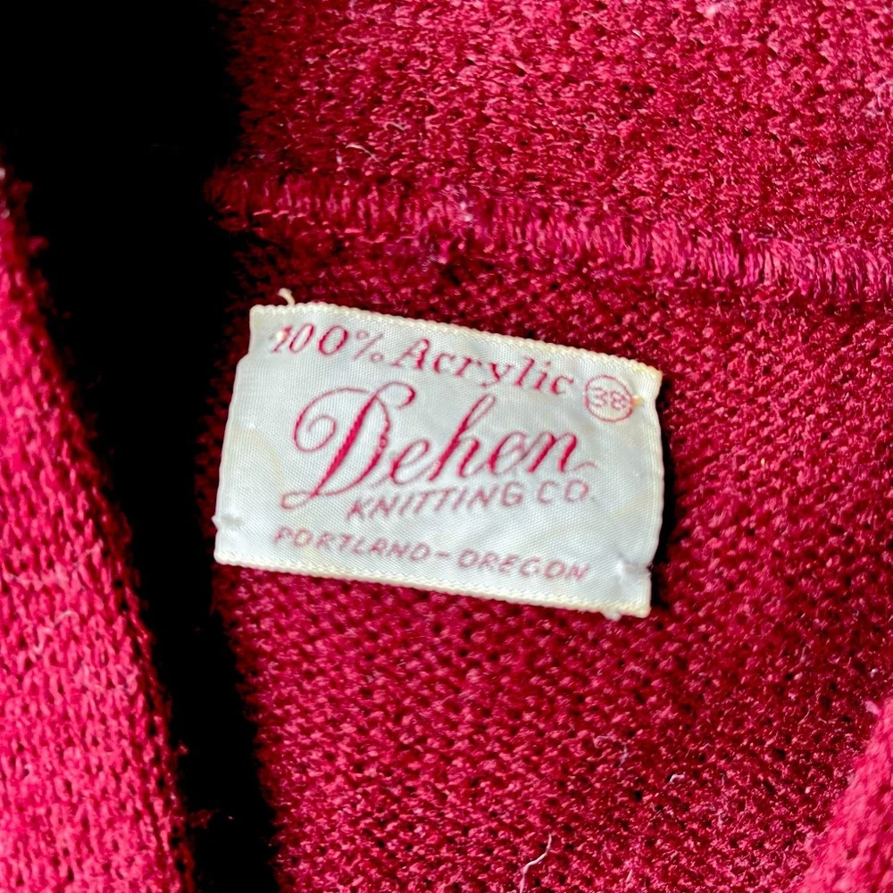 DEHEN VINTAGE “SOUTH” WOOL CARDIGAN SIZE 38(S-M) - Picture 3 of 3